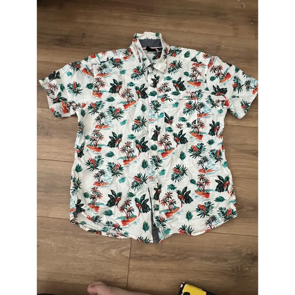 Burnside Men's Hawaiian Style Short Sleeve Button Down Shirt Size Large‎ - Picture 1 of 9